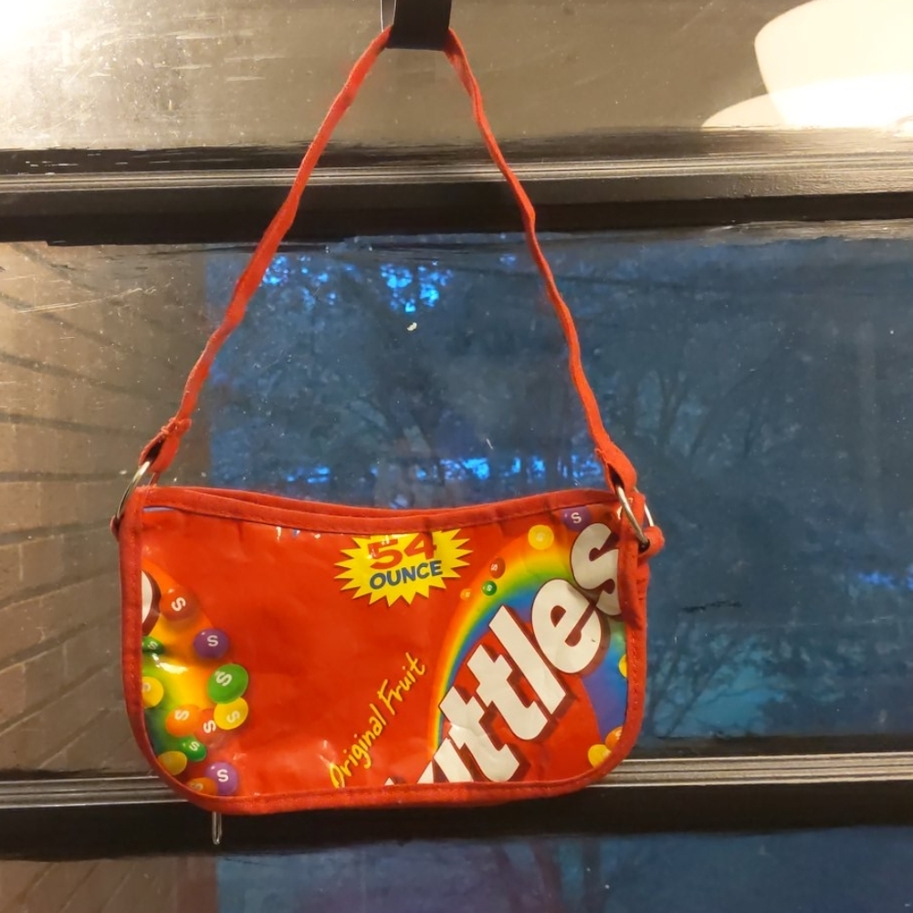 Recycled Skittles packaging purse